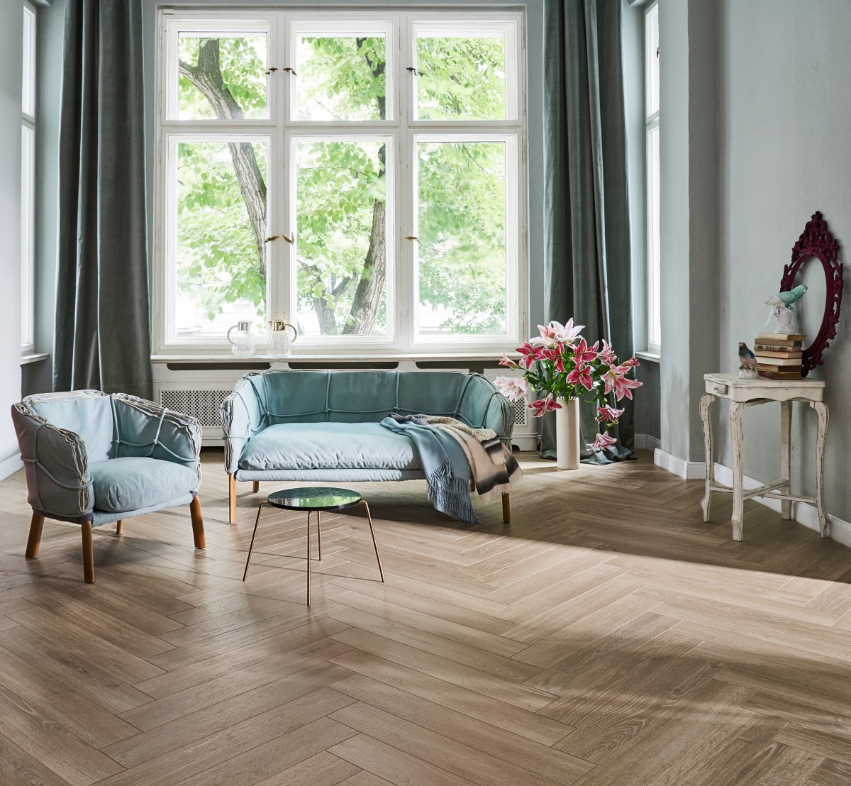 Herringbone laminatas Parador Oak Skyline pearl-grey 1747861