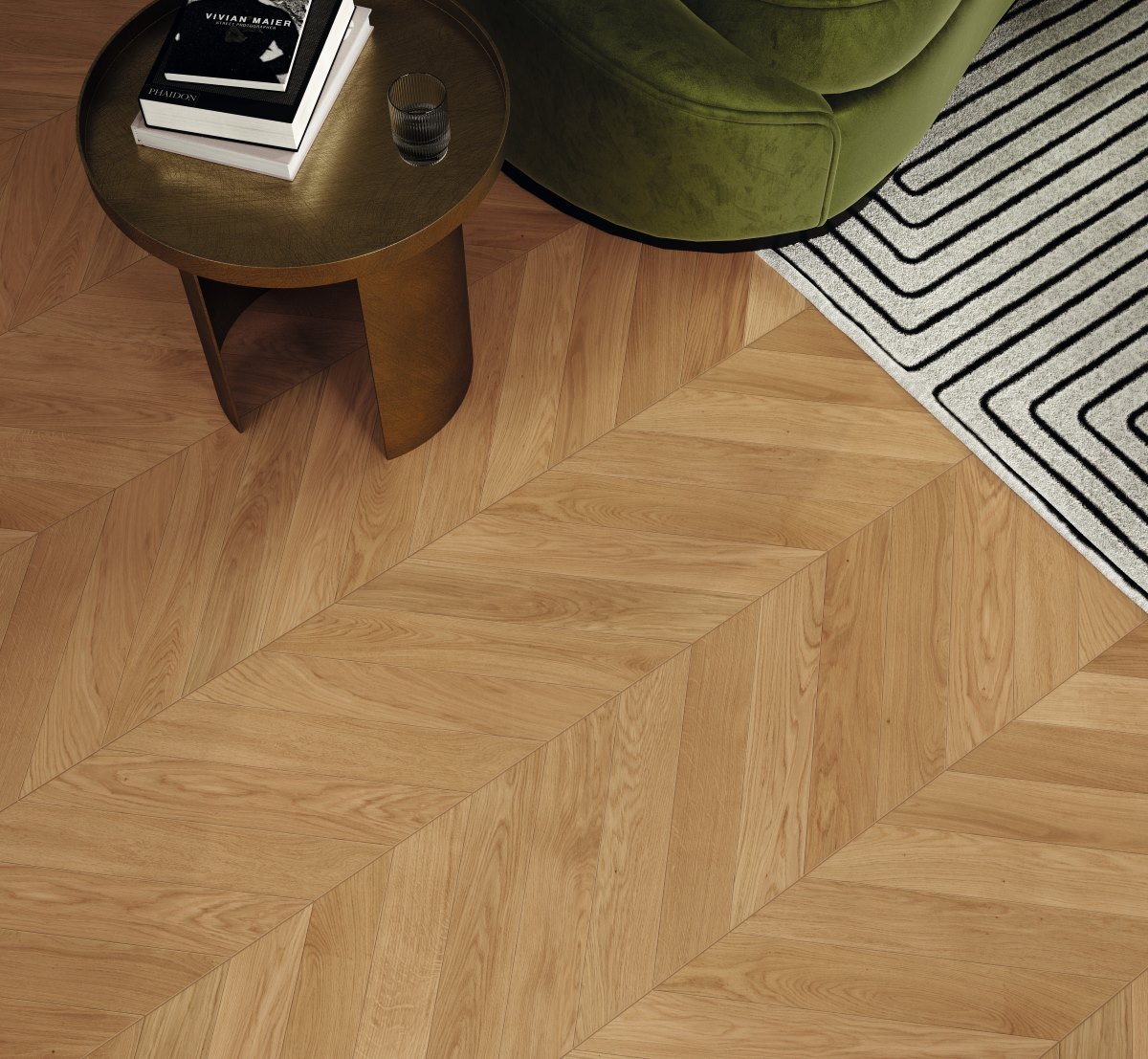 Prancūziškos eglutės medinės grindys Parador Chevron Oak Natur 1748484