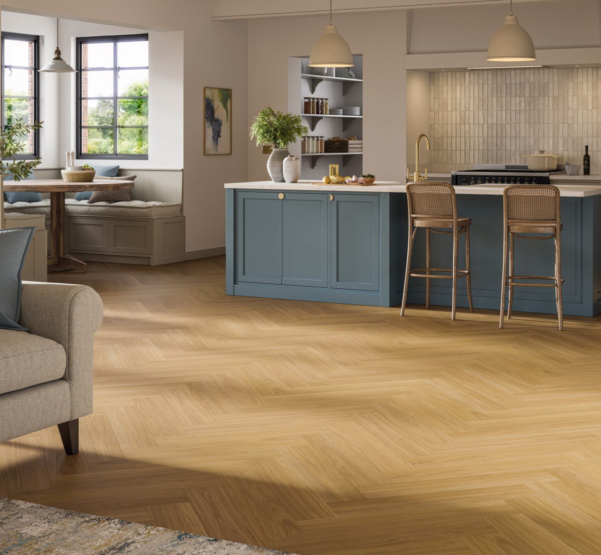 Eglutės rašto vinilinės grindys Parador Oak Oxford caramel brown 1748856