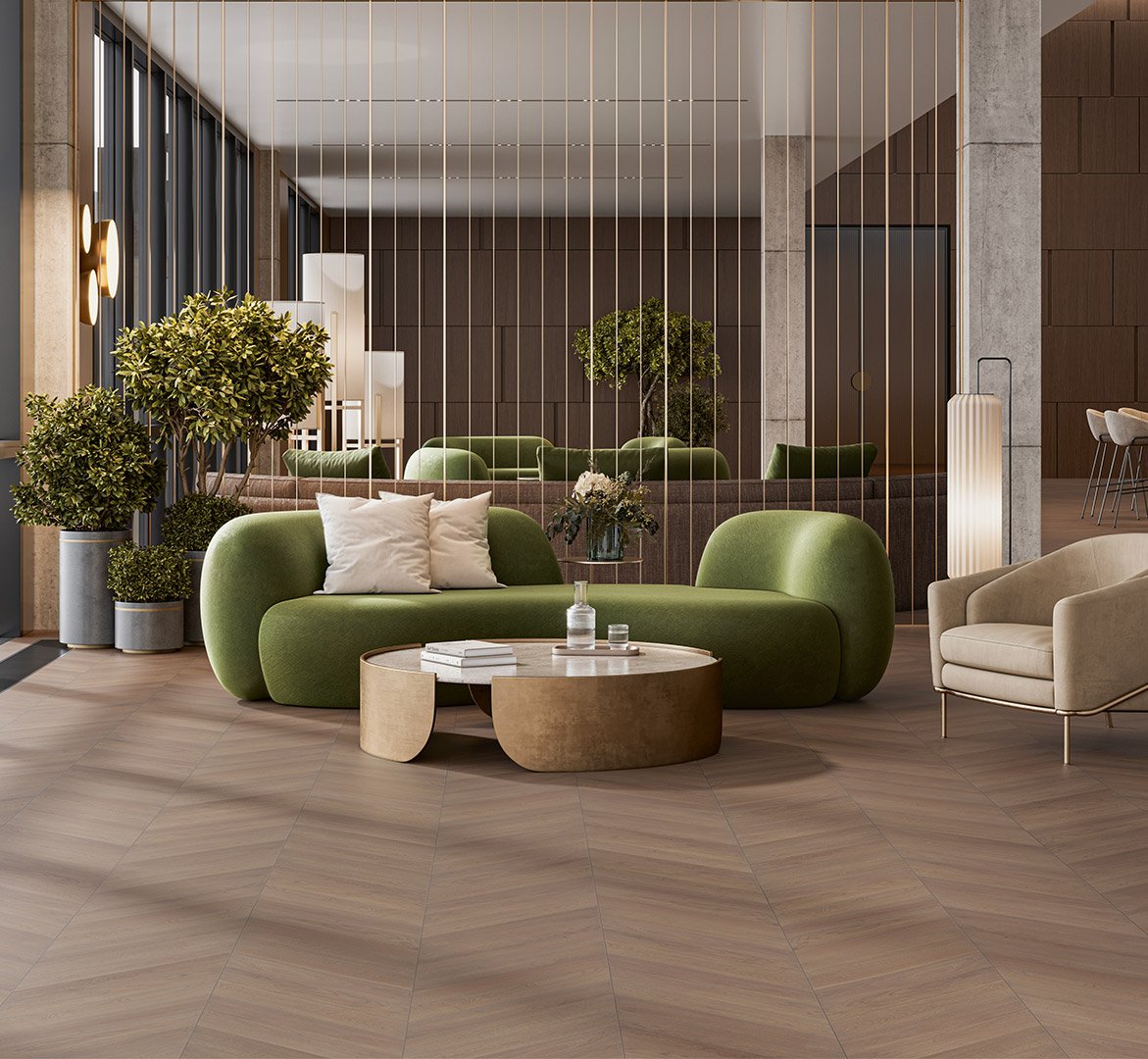 Medinės chevron rašto grindys Parador Chevron Oak Terra 1748486