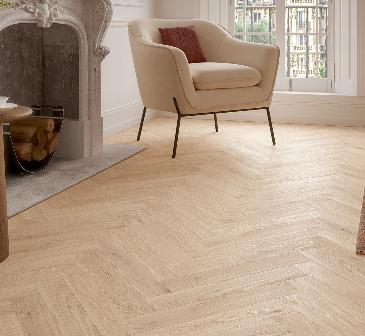 Medinės grindys eglute Parador Oak Bardolino white 1748883