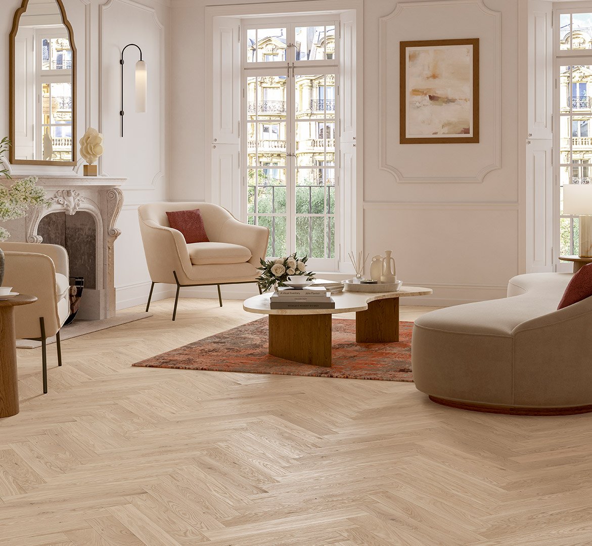Medinės grindys eglute Parador Oak Bardolino white 1748883